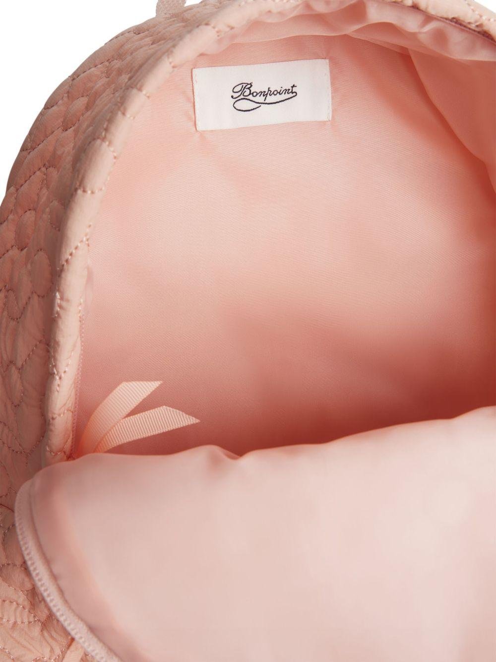 Zaino trapuntato per bambina Bonpoint rosa con logo patch - Rubino Kids