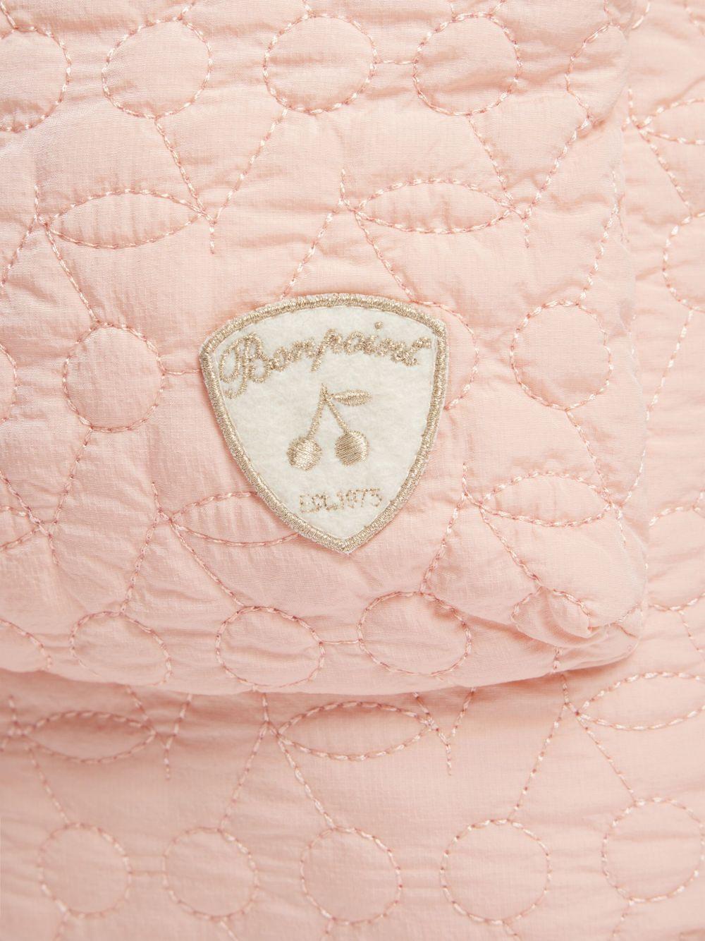 Zaino trapuntato per bambina Bonpoint rosa con logo patch - Rubino Kids