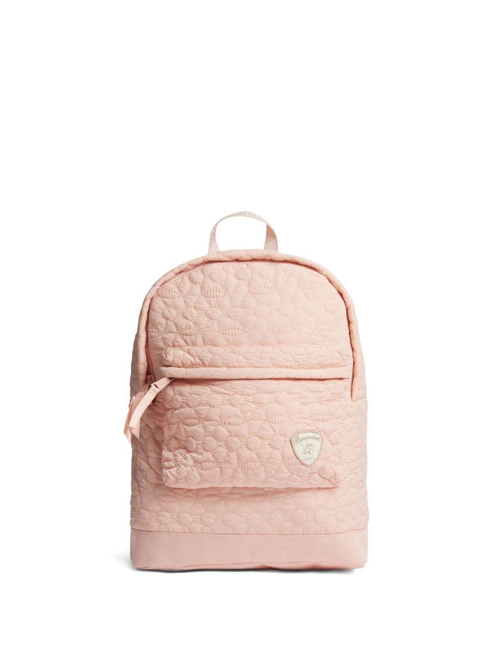 Zaino trapuntato per bambina Bonpoint rosa con logo patch - Rubino Kids