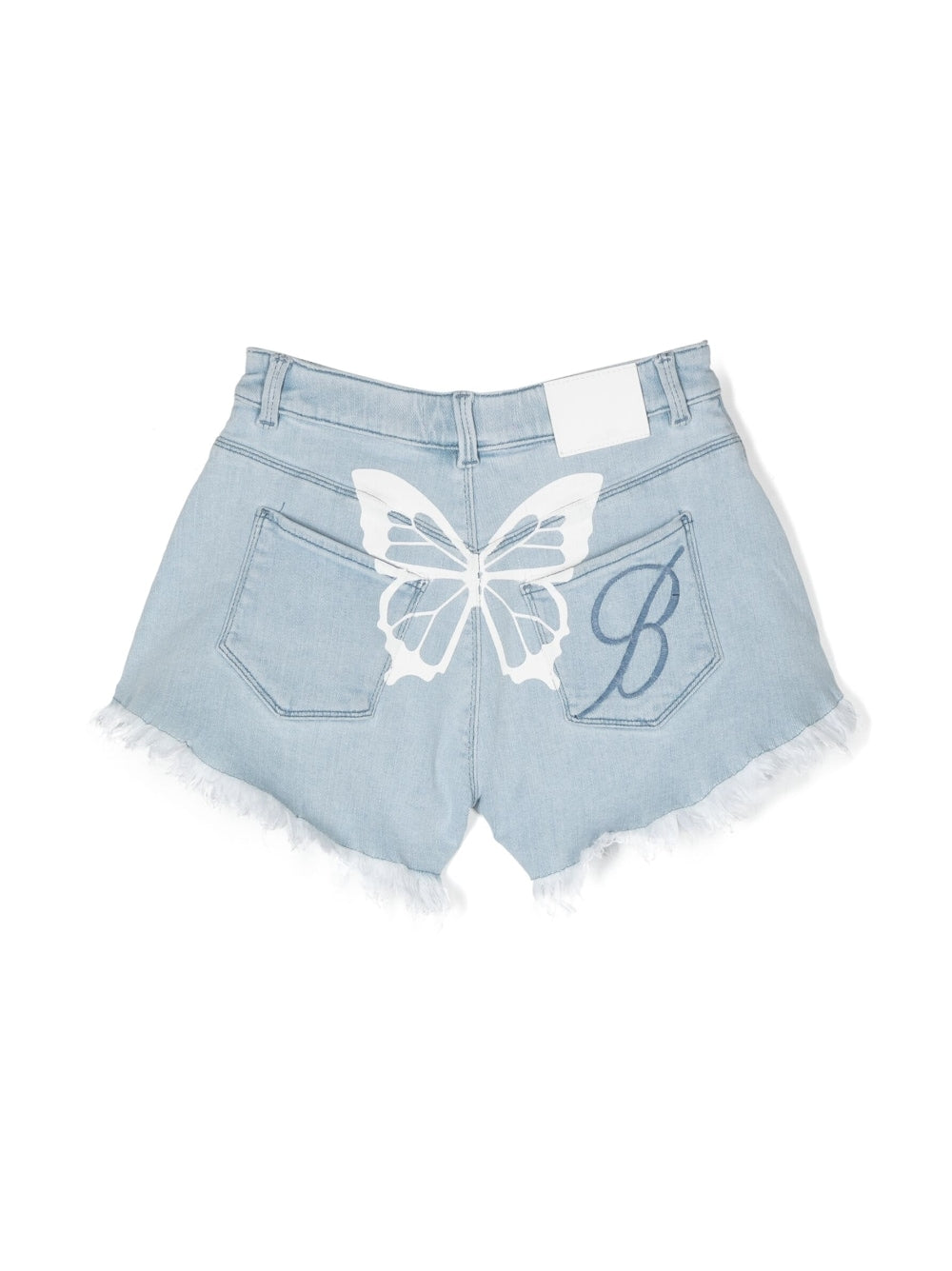 Shorts in denim sbiancato con dettaglio farfalle